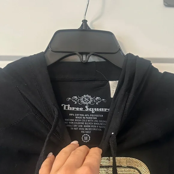 Purdue Black Hooded Shirt with Gold Sequin P Logo - Picture 2 of 3